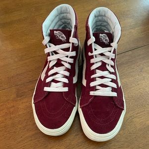 Men’s Red Leather Off The Wall Vans